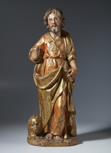 Antiquités - Saint Mark the Evangelist - wooden sculpture late of 16th century